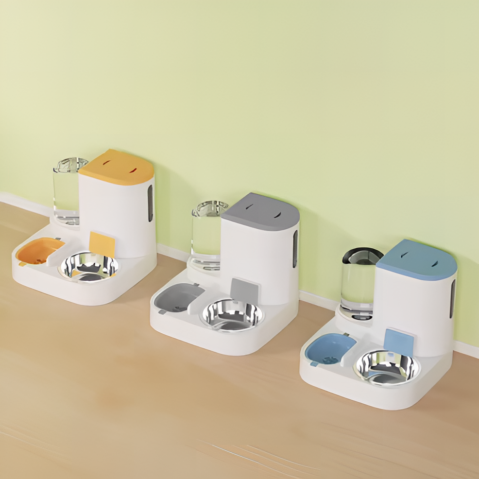 Distributeur automatique de nourriture pour chat avec fontaine à eau